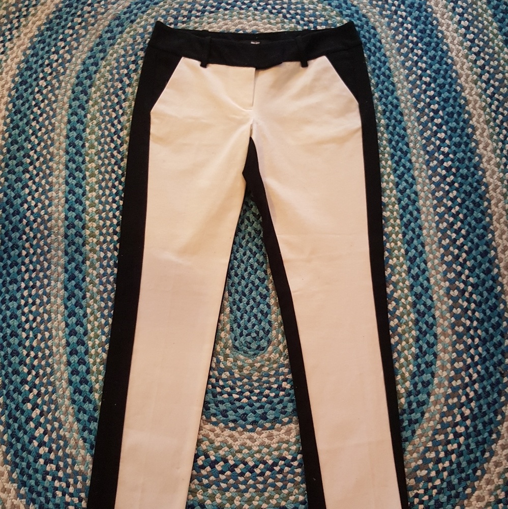 White front black back trousers